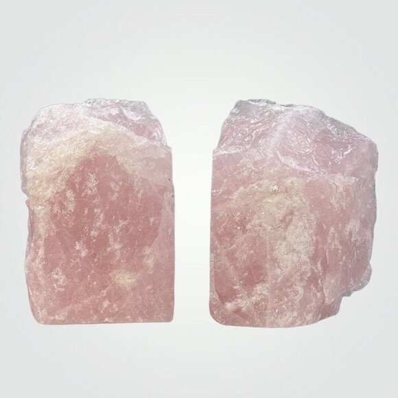 Crystal Bookends, Rose Quartz w/ Natural Characteristics & Black Tourmaline Mark - Picture 7 of 9